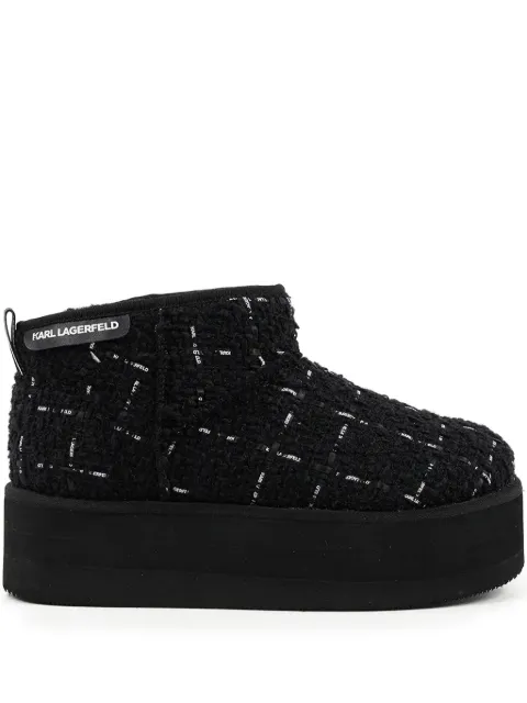 Karl Lagerfeld Thermo check-pattern platform boots Black KL48523A
