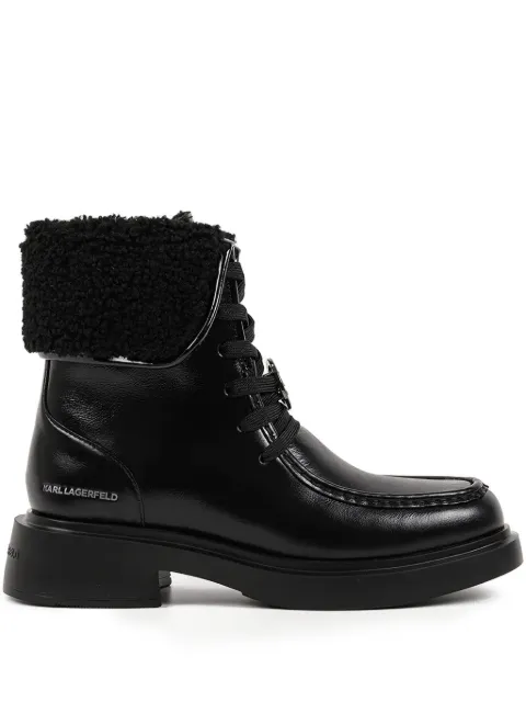 Karl Lagerfeld Macie faux-shearling logo boots Black KL41255