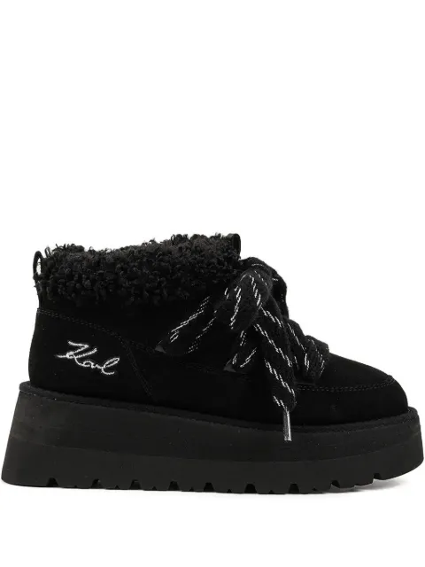 Karl Lagerfeld Skylar signature-detail platform boots Black KL48632
