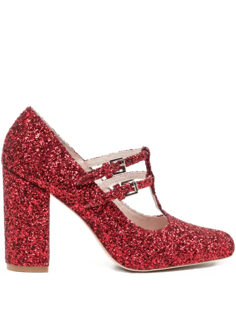 Macgraw 100mm Tessa pumps Red TESSATBARINREDGLITTER