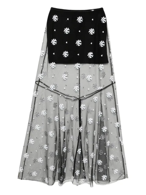 Macgraw Dorothea maxi skirt Black DOROTHEASKIRTINEMBROIDEREDFLORAL