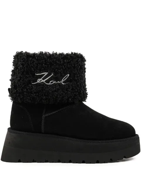 Karl Lagerfeld Skylar signature-detail platform boots Black KL48653