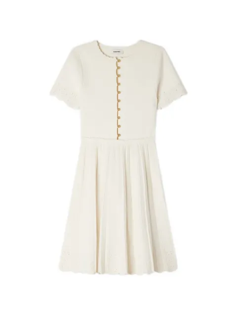 SANDRO pointelle knit mini dress Neutrals SFPRO04781
