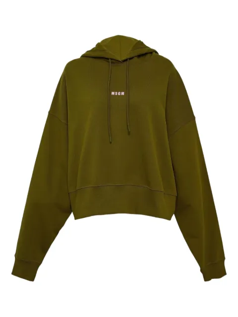 MSGM logo-print hoodie Green 3941MDM50925779938