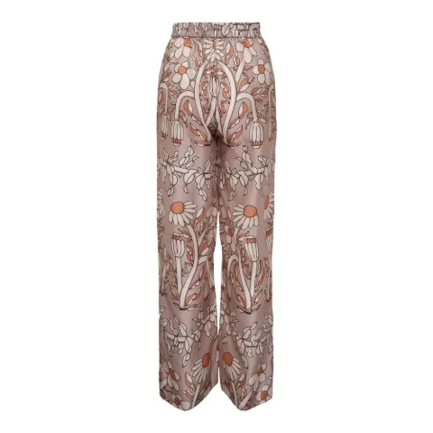 Biyan silk print trousers Neutrals PBFW250110001