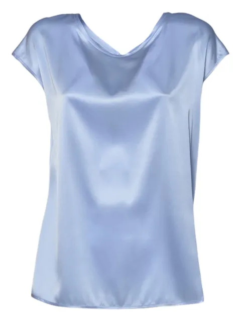SOLOTRE tie-detail crew-neck top Blue M1D0127DU82S