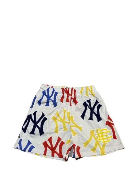ERIC EMANUEL x New York Yankees EE Basic logo-print shorts White EE101