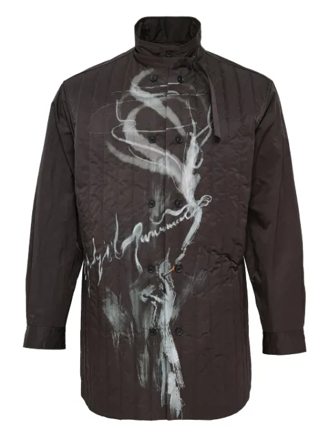 Yohji Yamamoto printed padded jacket Black HLB39911
