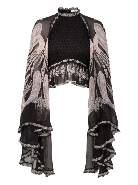 ZIMMERMANN Dream Burnout ruffled blouse Black 6217TF25200BLKP