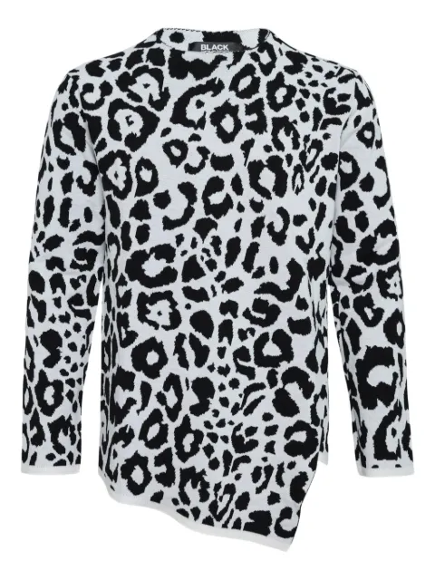 Black Comme Des Garçons leopard-pattern knit sweater White 1PN00205011A