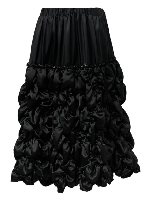 Black Comme Des Garçons gathered-motif satin skirt Black 1PS00805012A