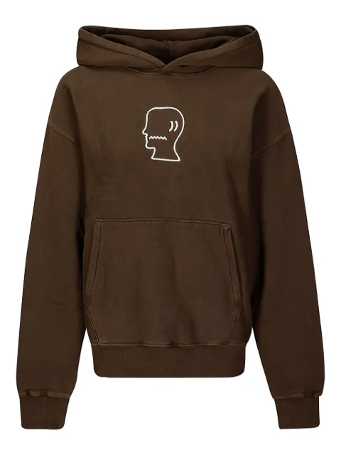 Brain Dead embroidered-logo hoodie Brown S25T090047
