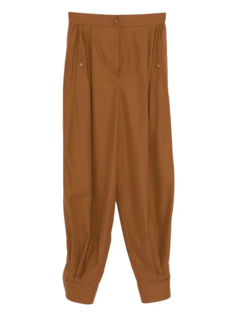 Max Mara cotton pleated trousers Brown 2511131032600