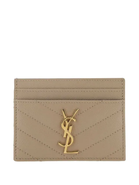 Saint Laurent Cassandre leather card holder Neutrals 423291BOW01