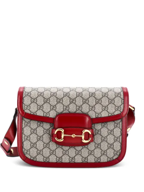 Gucci Pre-Owned Horsebit 1955 Shoulder Bag GG Coated Canvas with Leather Small crossbody bag Neutrals 1QXEF2QMMVPH6BLC