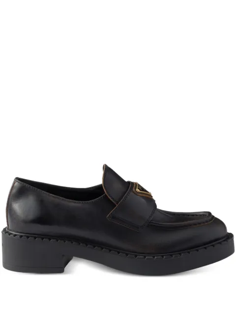 Prada antiqued leather loafers Black 1D246MFG050V69