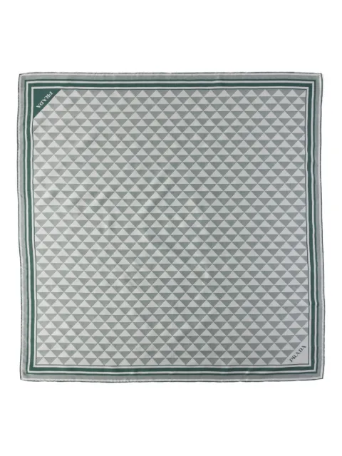 Prada Symbole-pattern silk scarf Neutrals 1FF0042C81