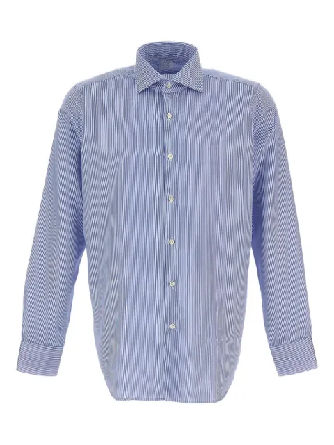 Bagutta striped-pattern button-fastening shirt Blue BRANDO1106183