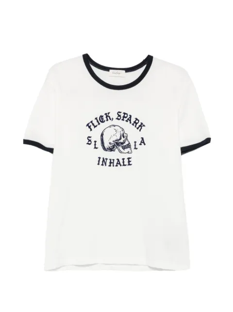 Second/Layer Flick Spark Inhale ringer T-shirt White SS2610102
