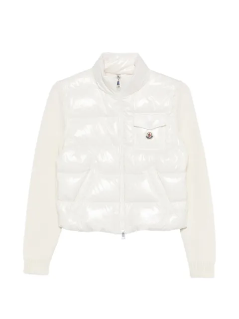 Moncler padded zip-up cardigan White L10939B00023M7774