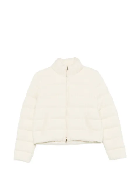Moncler knitted zip-up puffer jacket Neutrals L10939B00025M4281