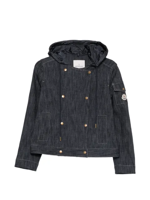 Moncler double-breasted hooded jacket Blue L10931A00138599EP