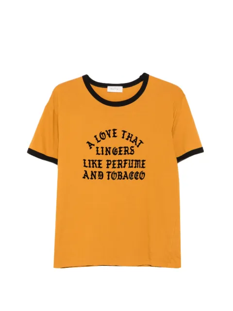 Second/Layer A Love That Lingers slogan-print ringer T-shirt Yellow SS2610101