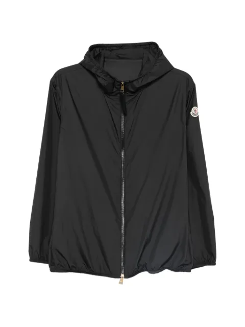 Moncler logo-patch hooded jacket Black L10931A0014354AQE