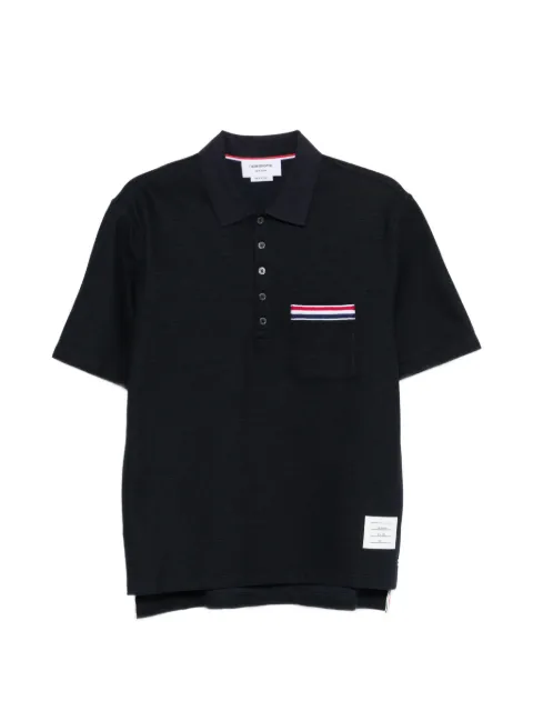 Thom Browne logo-embroidery polo shirt Blue MJP244EJ0251