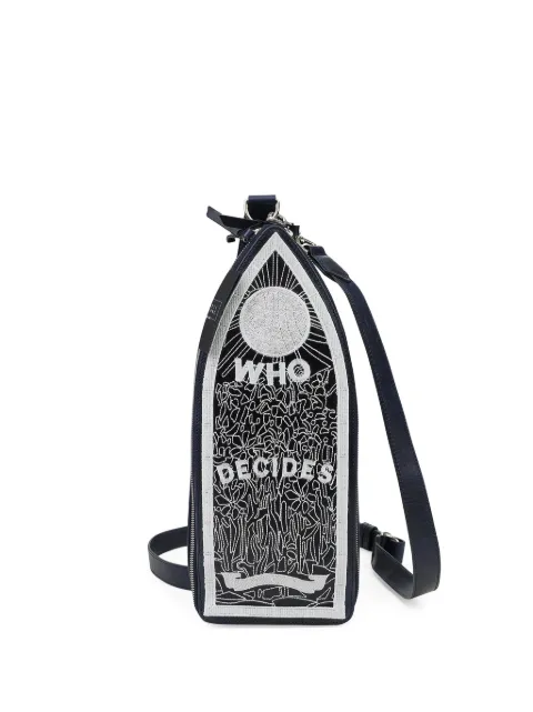 Who Decides War embroidered crossbody bag Blue 1141440010SS24