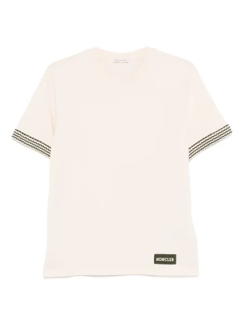 Moncler patterned-sleeve T-shirt Neutrals L10938C0000489AUO