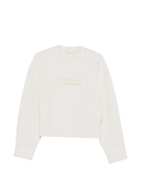 Moncler logo-patch sweatshirt Neutrals L10938G0000389ANN