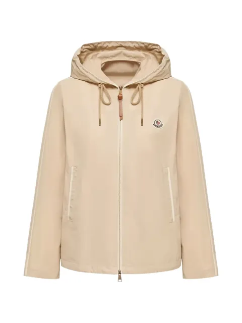 Moncler Sarracenia logo-patch hooded jacket Neutrals L10931A00136549P3