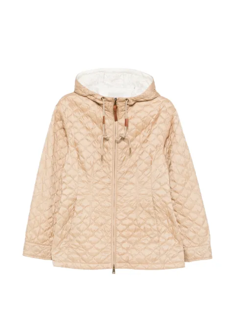 Moncler mid-length Arum quilted hooded jacket Neutrals L10931A00125597YF