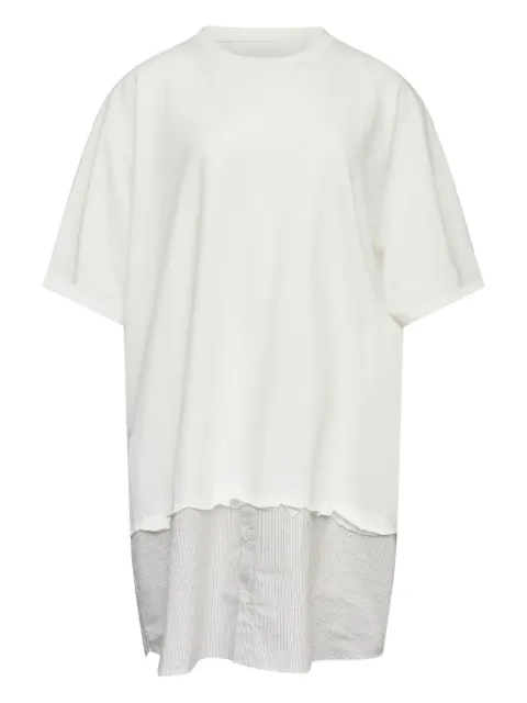 MM6 Maison Margiela striped-panel mini T-shirt dress White S52DA0079M20050
