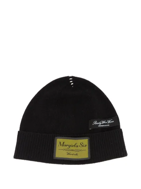 MM6 Maison Margiela logo-patch beanie Black S52TB0014M13218900