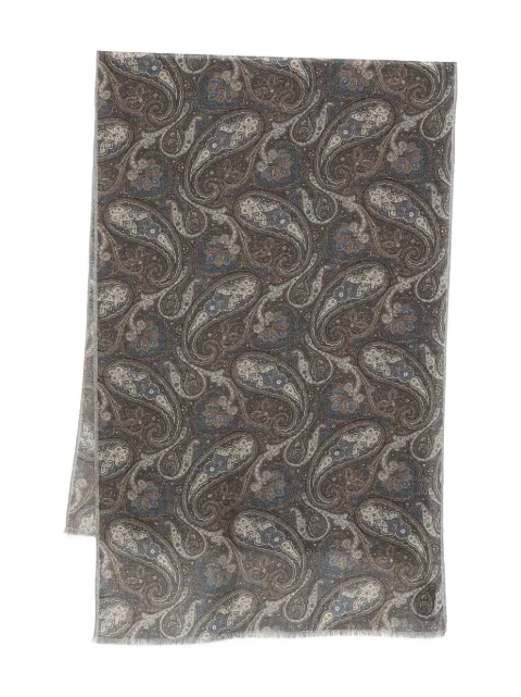 Dell'oglio paisley fringed scarf Brown NUBIAS448