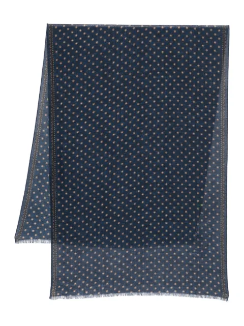 Dell'oglio dotted fringed scarf Blue NUBIAS449