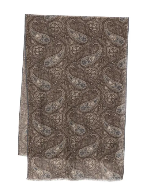 Dell'oglio paisley fringed scarf Brown NUBIAS448