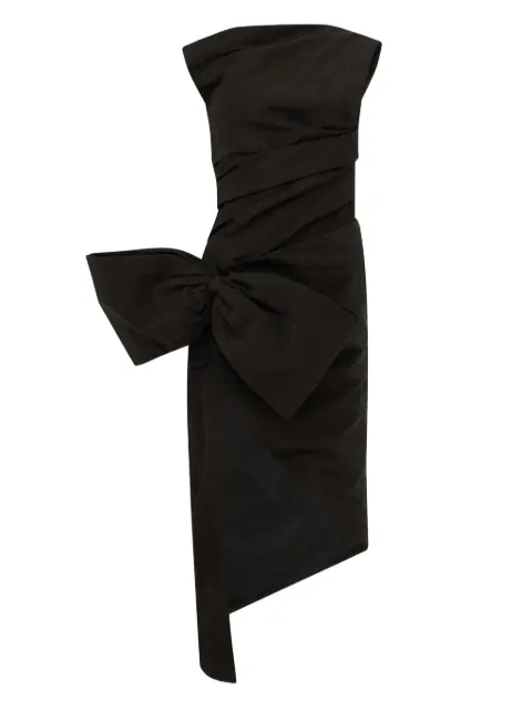 David Koma bow ruched asymmetric dress Black AW25DK48DBLACK