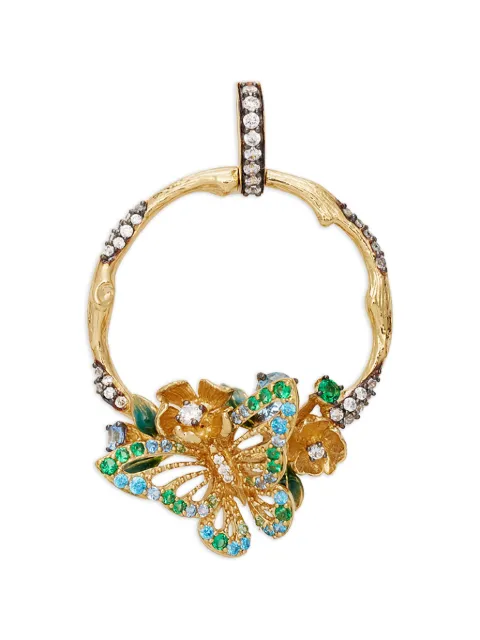 Anabela Chan Aqua Orchard Hoop multi-stone pendant Gold AC18BO19NSYGBA