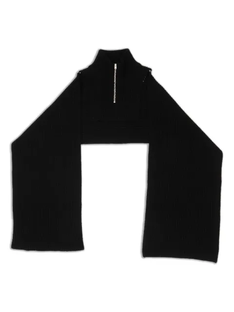 MM6 Maison Margiela half-zip ribbed scarf Black SH0TH0001M13219