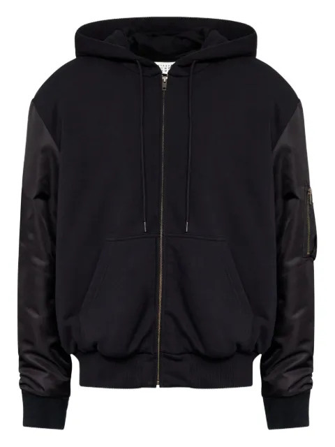 MM6 Maison Margiela gathered-sleeve hoodie Black SH0AM0075MTJ043