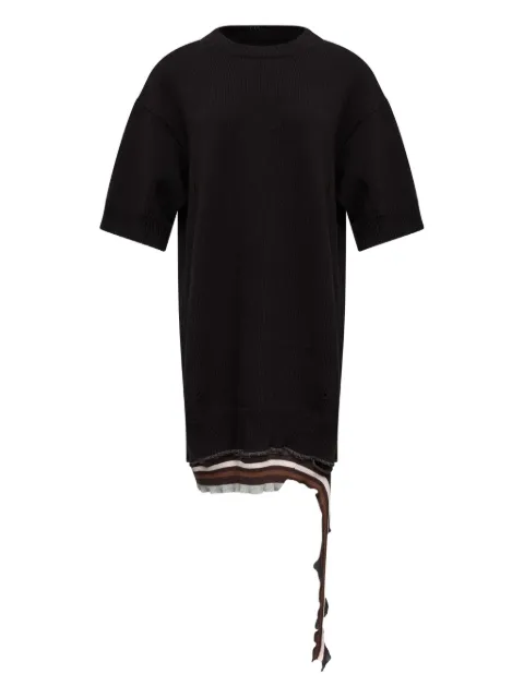 MM6 Maison Margiela distressed knitted mini dress Black S52DA0086M13205