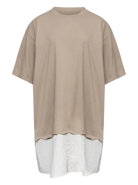 MM6 Maison Margiela striped-panel mini T-shirt dress Neutrals S52DA0079M20050