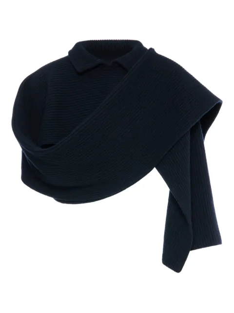 Maison Margiela collared ribbed scarf Blue S50TE0120M13226