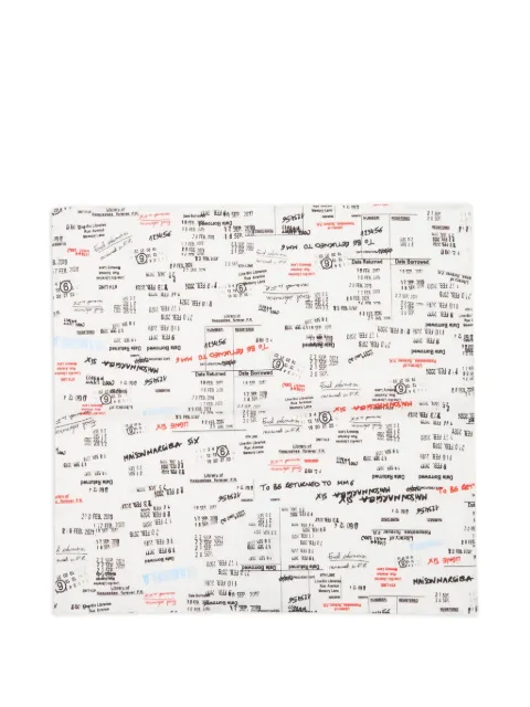 MM6 Maison Margiela jacquard print square scarf White SH0TF0002M35804