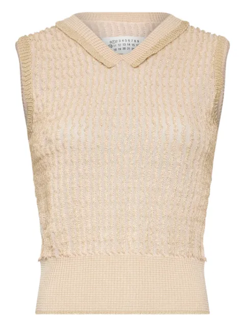 Maison Margiela polo-collar vest Neutrals S51FB0081M13240