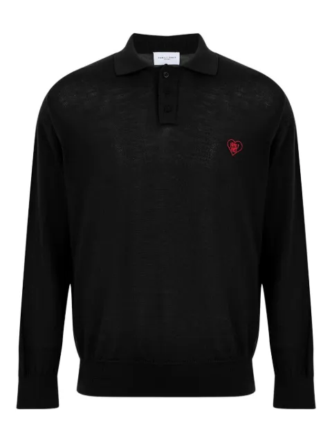 Family First embroidered polo shirt Black SWF2506