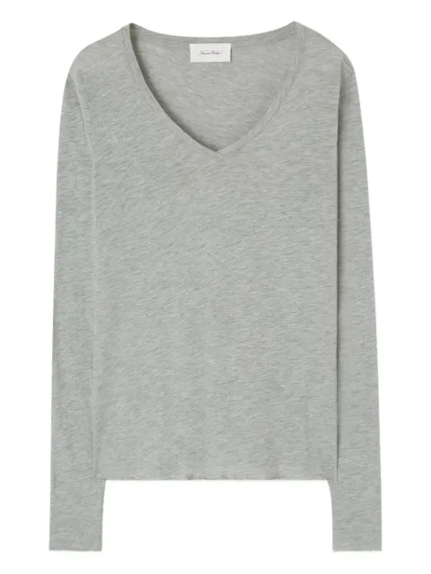 American Vintage Jacksonville V-neck long-sleeved T-shirt Grey JAC52
